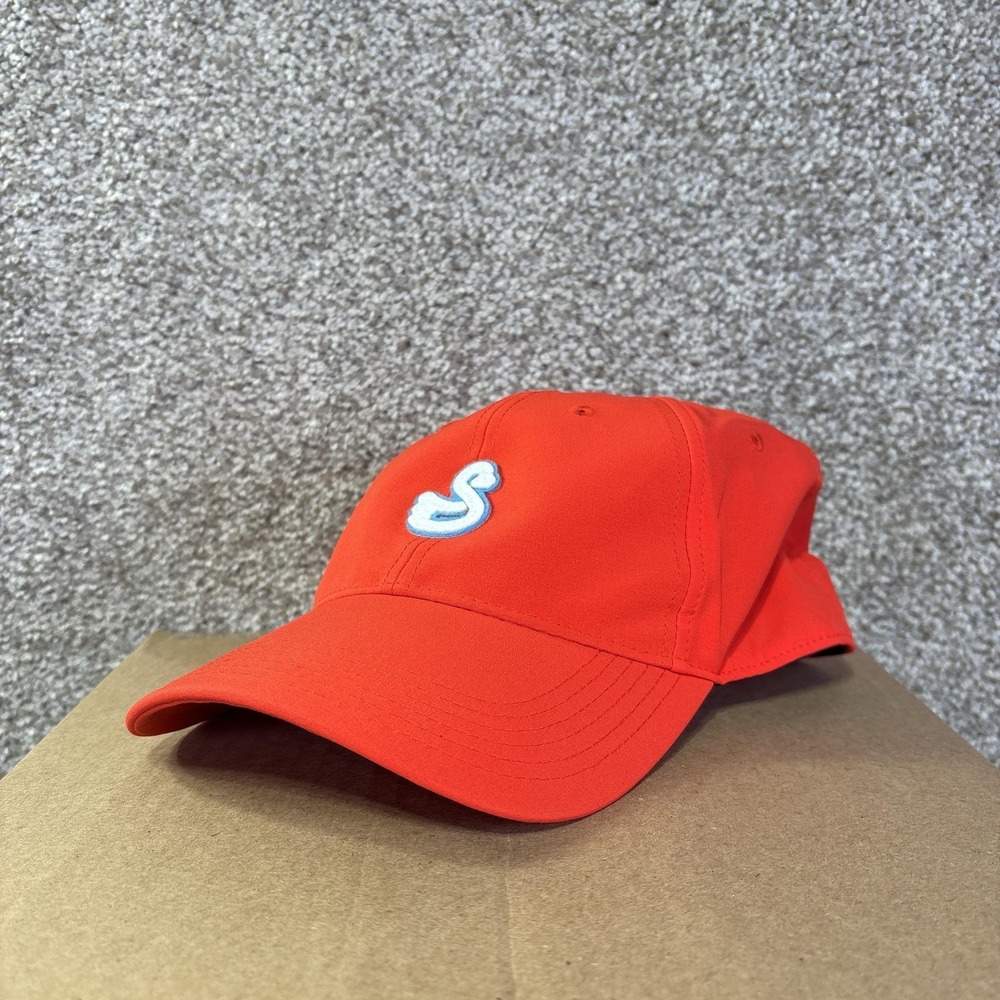 Swannies Golf Hat Cap Snap Back Mens One Size Orange S Logo Golf Performance